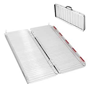 LIEKUMM 3FT Portable Wheelchair Ramp, Non-Slip Aluminum Folding Ramp ...