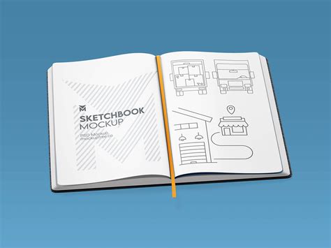 Free Sketchbook Mockup PSD Set - Good Mockups