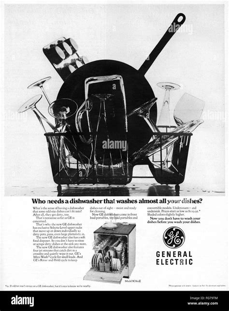 AD: DISHWASHER, 1968. /nAmerican advertisement for General Electric ...