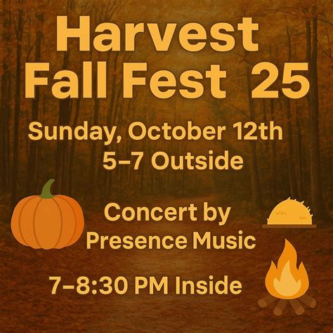 Harvest Fall Fest 2025 with Presence Music, Harvest Church of Southern ...