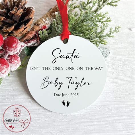 Personalised Pregnancy Announcement Christmas Tree Decoration Bauble Christmas Gift From Bump ...