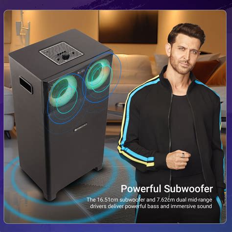 Zebronics Beast 500 Tower Speaker - 80W, Mic, RGB LED