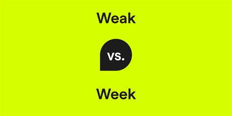 Weak vs. Week: What's the Difference?