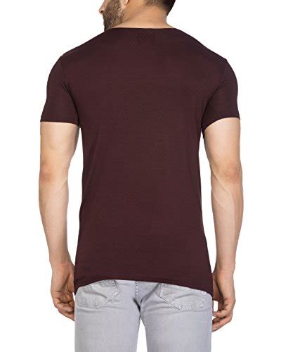Buy Tinted Men's Viscose Round Neck T-Shirt Dark Wine at Amazon.in