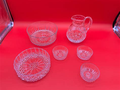 Lot #87 - Vintage Hand Cut Fifth Ave. Crystal Pitcher & Diamond Cut ...