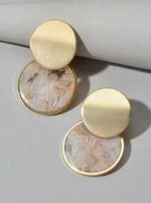 Layered Round Drop Earrings | SHEIN USA