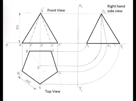 Image result for Drawing Pentagonal Pyramid