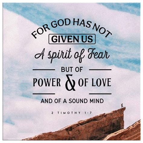 Bible Verse Wall Art: 2 Timothy 1:7 Canvas Art
