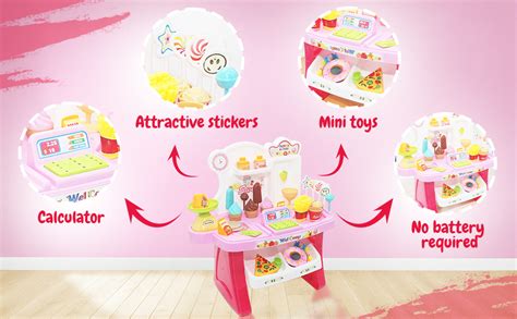 Buy Sakuya Mini Supermarket Kit Toy for Girls and Boys Kids (Pink ...
