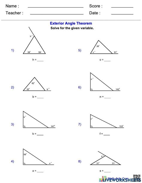 Image result for Angle Side Theorem Worksheet