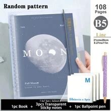 1pc Random, A5/B5, 108 Pages, Moon & Planet, Detachable Transparent ...