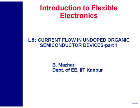 Ee698n L8: Current Flow in Undoped Organic Semiconductors - Studocu