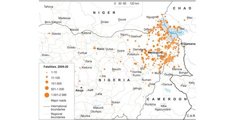 The geography of violence in North and West Africa — a focus on borderlands