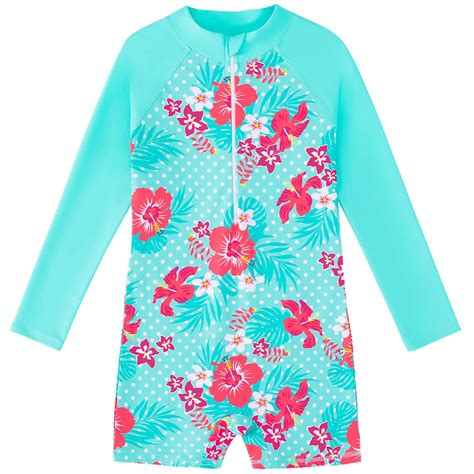 Little Girls Long Sleeve Printing Beach Bathing Baby Suit Swimwear ...