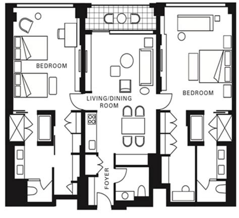 2 Bedroom Hotel Suite Floor Plan Rooms & Points | The Villas At