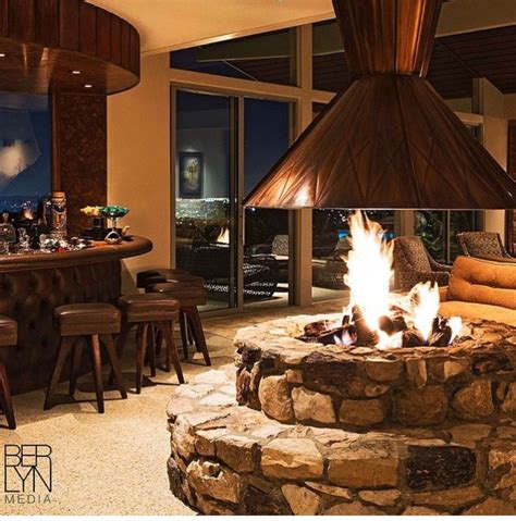 Cozy Home Fireplace with Indoor Fire Pit