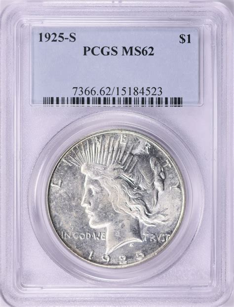 1925-S Peace Silver Dollar PCGS MS-62 (Item 1911784) | GreatCollections ...