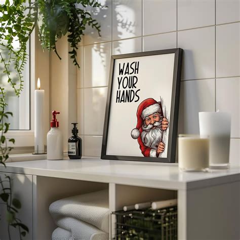 Funny Christmas Bathroom Wall Decor | Christmas Bathroom Prints ...