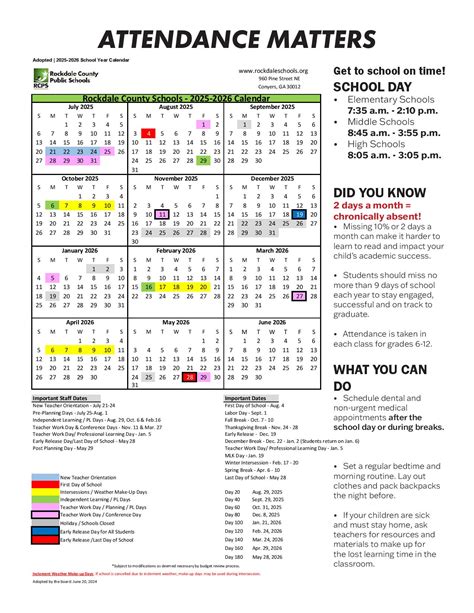 Rockdale County Calendar