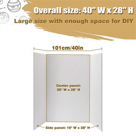 4 Pack Tri-fold Presentation Boards Foldable School Project Display ...