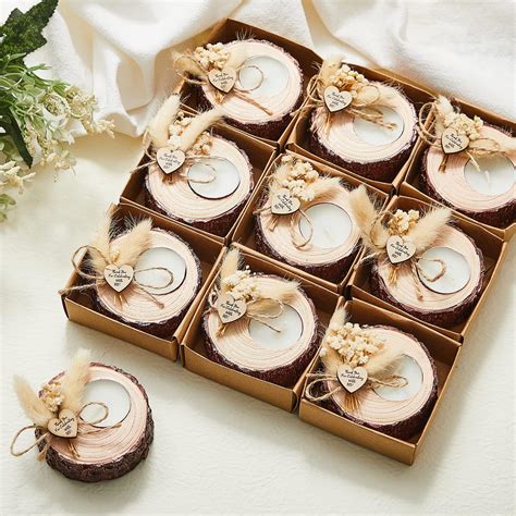 Amazon.com: 50 Pcs Rustic Wedding Favor Candle Holders Bridal Shower ...