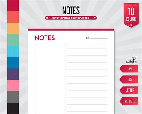 Image result for Notes List Printable