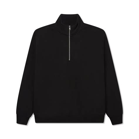 600 GSM 'Black' Quarter Zip Sweatshirt – LucidBlanks