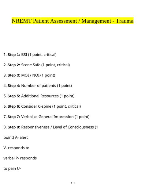 NREMT Patient Assessment / Management - Trauma: A Step-by-Step Guide ...