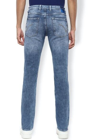 Buy Men Blue Mid Wash Slim Fit Jeans Online - 665610 | Van Heusen