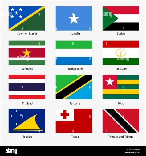 Set Flags of world sovereign states Stock Photo - Alamy