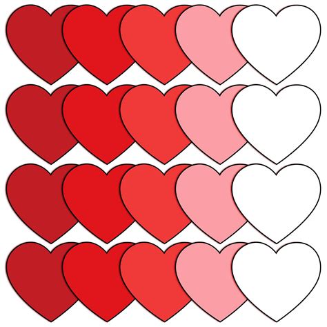 Snapklik.com : Whaline Valentines Day Heart Cutouts 5.9 Inch Red Pink ...