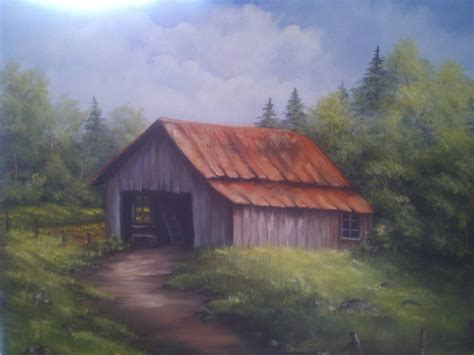 Oil painting of pops old barn | Landscape paintings, Landscape paintings acrylic, Building painting - painting of a barn