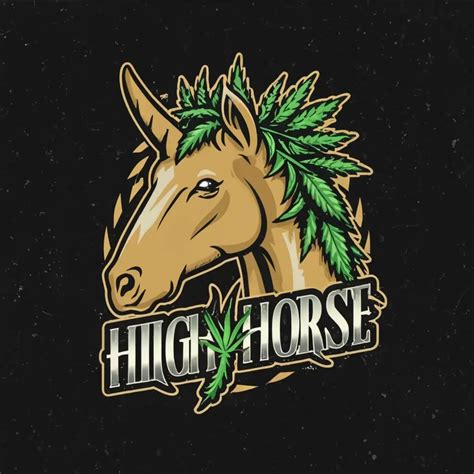 LOGO Design For High Horse Striking Cannabisthemed Equine Elegance | AI Logo Maker