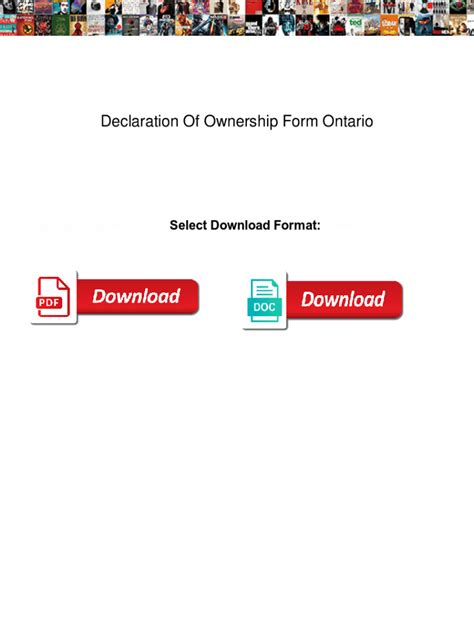 Fillable Online Declaration Of Ownership Form Ontario. Declaration Of ...