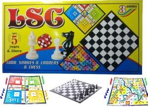 KIDCREW Snakes & Ladders, Ludo & Chess with Dice and Cards for Kids ...