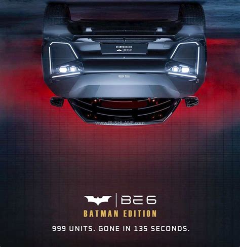 999 Units of Mahindra BE 6 Batman Edition Sold Out in Just 135 Seconds