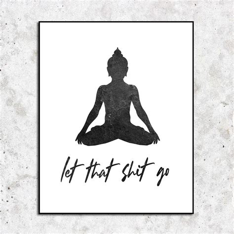 Amazon.com: Let That Shit Go Minimalist Art Print - Yoga Room ...
