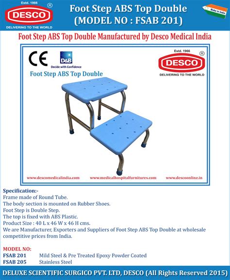 Foot Step ABS Top Double Manufacturer Exporter in India | Desco
