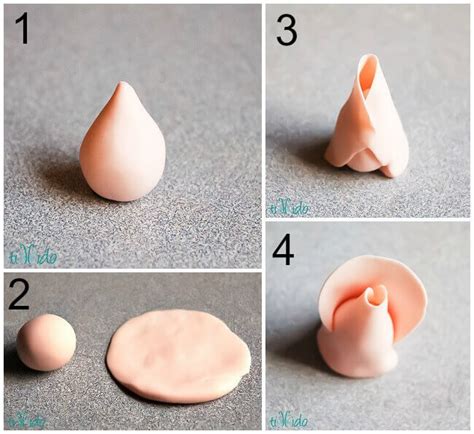Fondant Rose Instructions 的图像结果