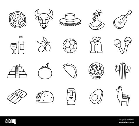 Spanish icons vector vectors Cut Out Stock Images & Pictures - Alamy