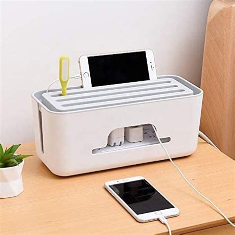 Cable Management Box, Wire bin, Power Strip, Cords, Surge Protector ...