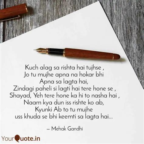 Kuch alag sa rishta hai t... | Quotes & Writings by Mehak Gandhi ...