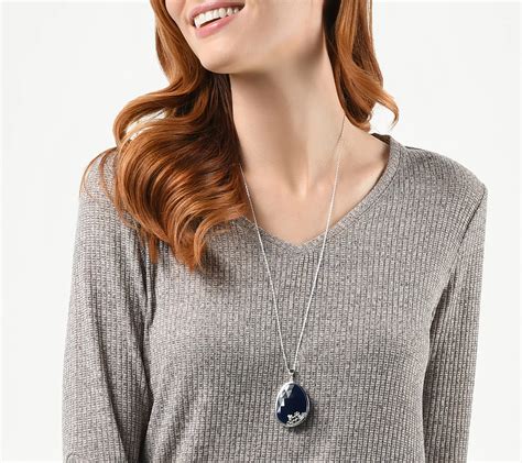 JMH Jewellery Sterling Silver and Gemstone Pendant with 28" Chain - QVC.com
