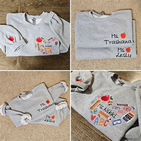 CUSTOM TEACHER Crewneck Sweatshirts, Adult Shirt, Teacher Present ...