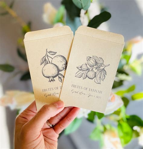 Custom Personalized Seed Packets for Wedding With Seeds, Fruit Tree ...