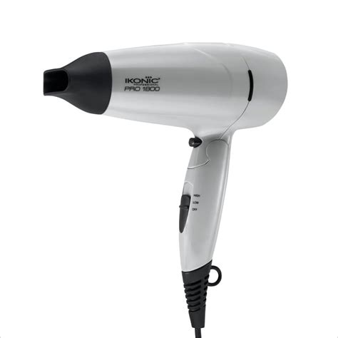 IKONIC 1800 Pro Hotel Hair Dryer: 2-Speed Cool Shot 1800W - Grey - RUBNIC