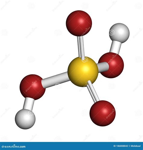 Sulfuric Acid (H2SO4) Strong Mineral Acid Molecule. Atoms are ...