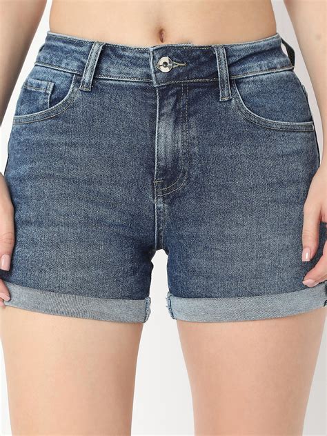 Mid-Rise Denim Shorts with Button and Zip Closure – Deal Jeans