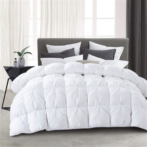 Hombys 120x128 Oversized King Feather And Down Comforter White Pinch ...
