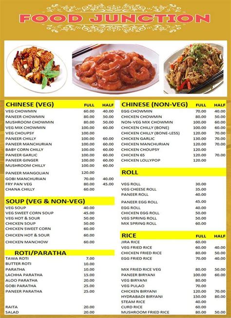 Menu at Food Junctions Fresh Veg & Non Veg, Jamshedpur